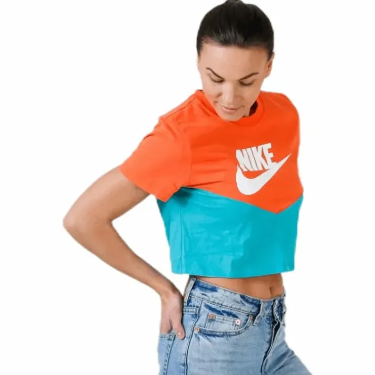 Heritage SS Top Orange/Turquoise