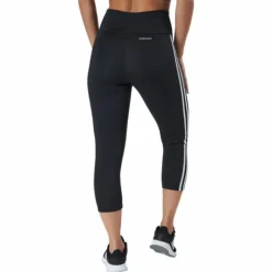 High Rise 3-Stripes 3/4 Sport Tights Black / White
