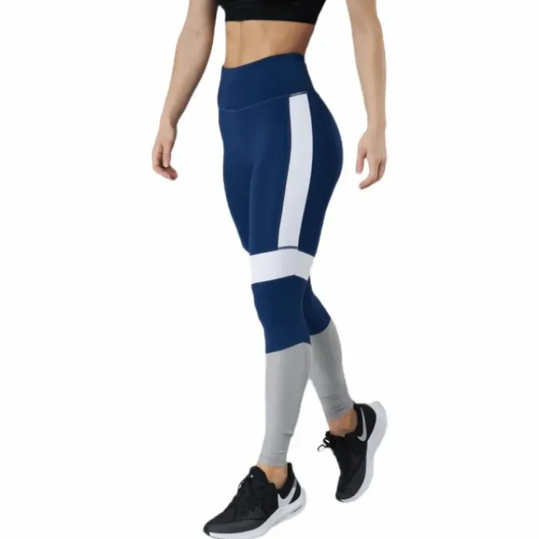 High Waist Block Tight Blue