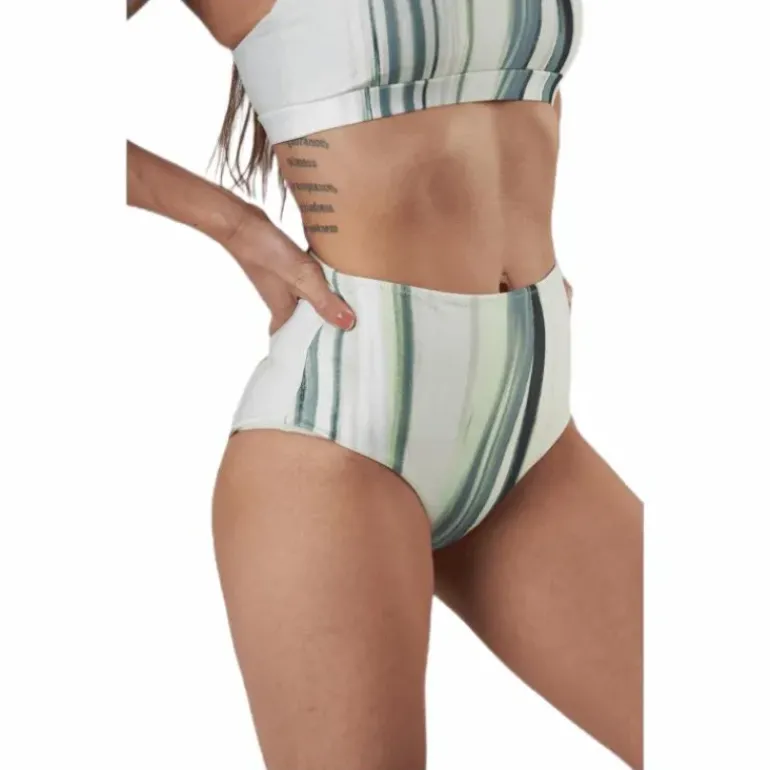 High Waist Brief White/Green