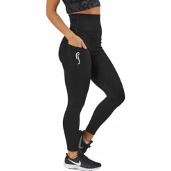 High Waist Tights - Side Pocke Black