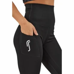 High Waist Tights - Side Pocke Black