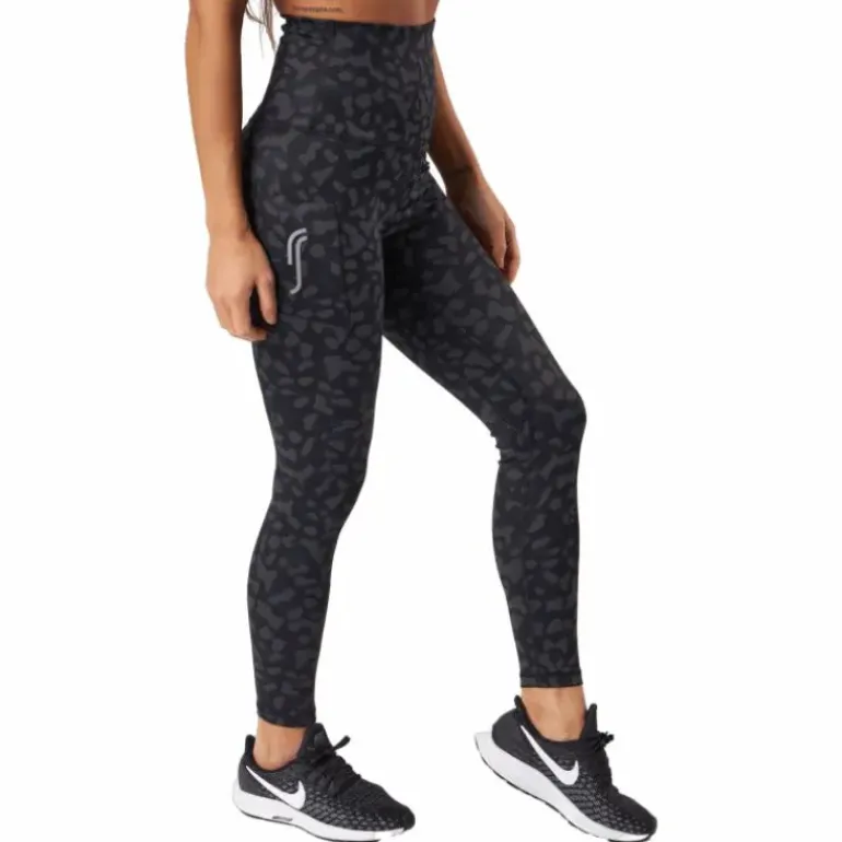 High Waist Tights - Side Pocke Leopard