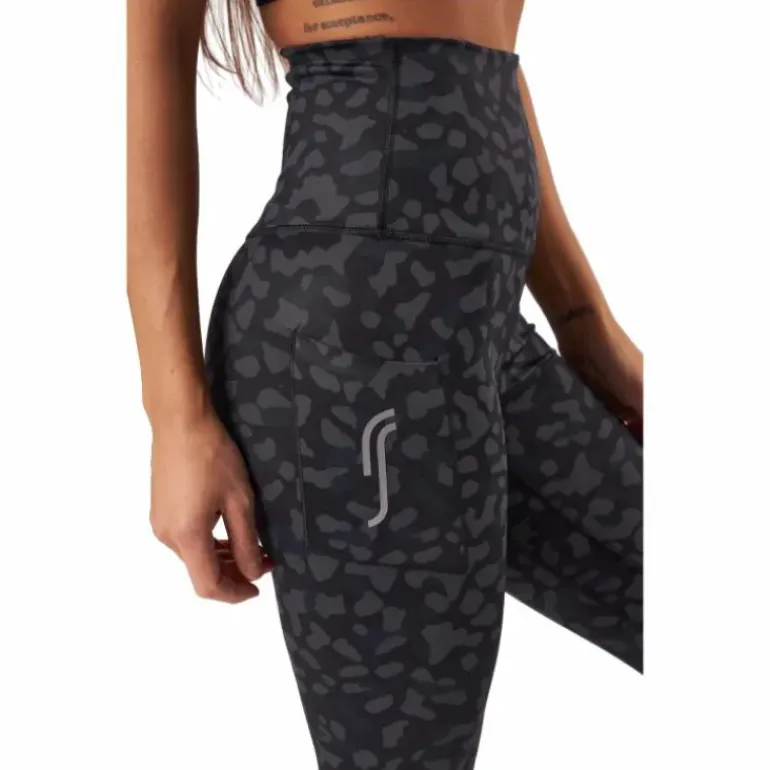 High Waist Tights - Side Pocke Leopard