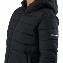 Hooded Polyfilled Jacket Black