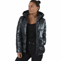 Hooded Polyfilled Jacket Black