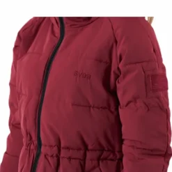Hourglass Puffer Jacket Red