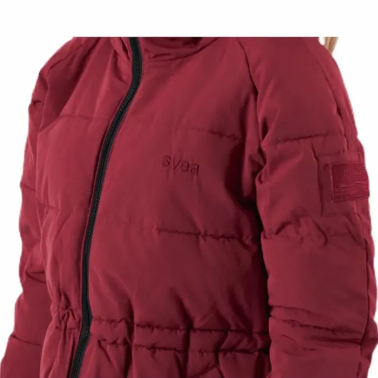 Hourglass Puffer Jacket Red