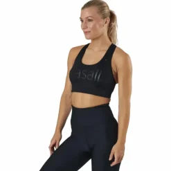 Iconic Wool Sports Bra Black Logo