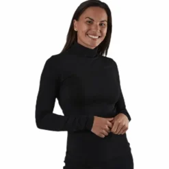 Irene Ls Rollneck Top Black