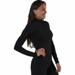Irene Ls Rollneck Top Black