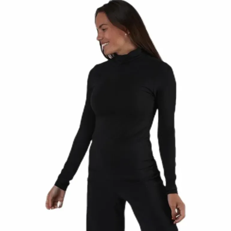 Irene Ls Rollneck Top Black