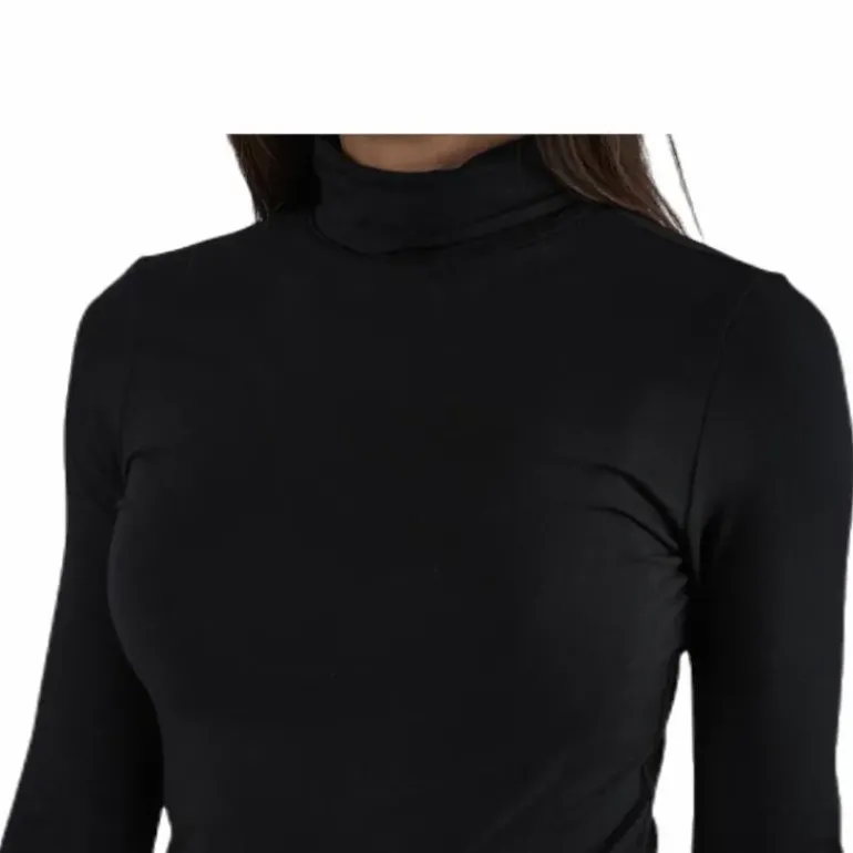 Irene Ls Rollneck Top Black