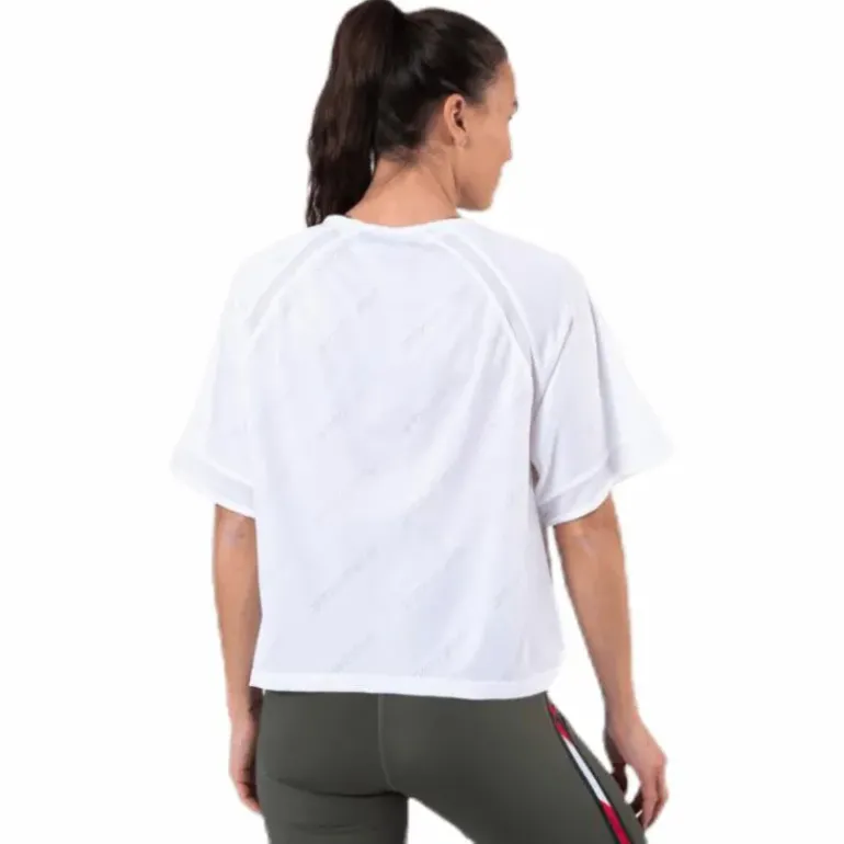 Jacquard Performance Boxy Top White