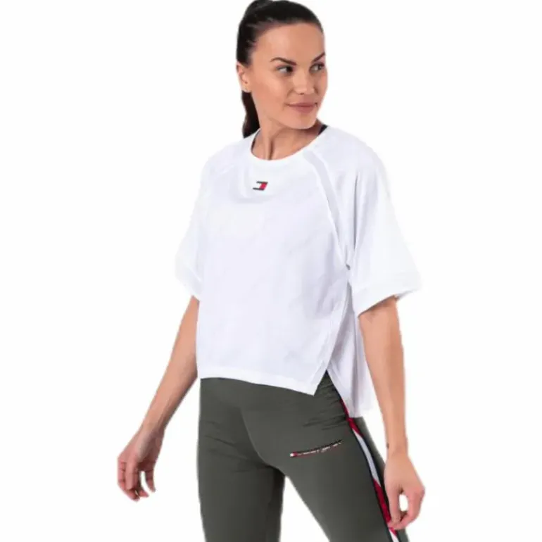 Jacquard Performance Boxy Top White