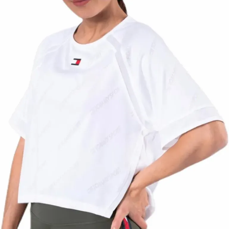 Jacquard Performance Boxy Top White