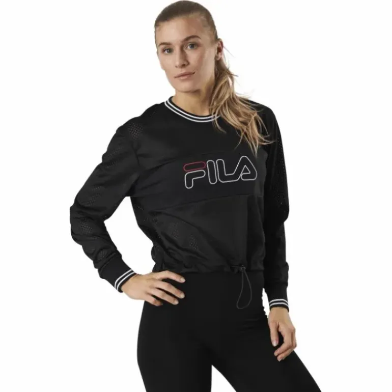 Jalina Cropped Sporty Mesh Shirt Black