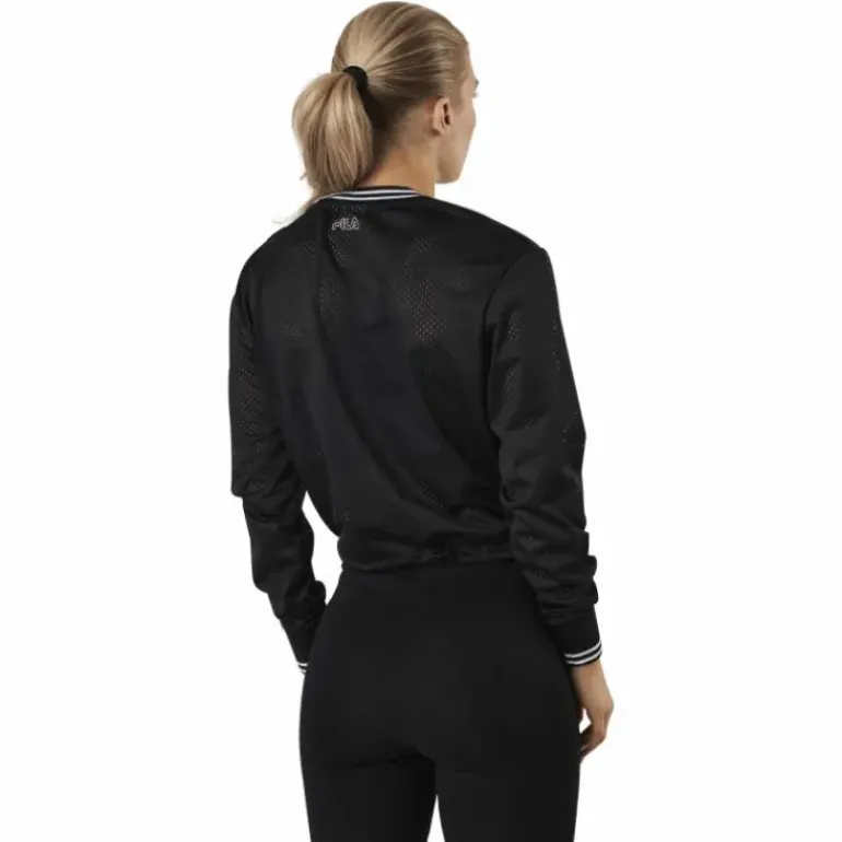 Jalina Cropped Sporty Mesh Shirt Black
