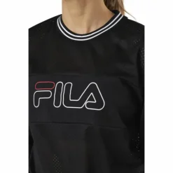 Jalina Cropped Sporty Mesh Shirt Black