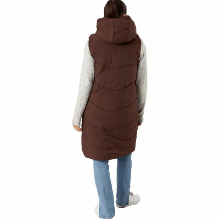 Jamilla Long Puffer Vest Chicory Coffee