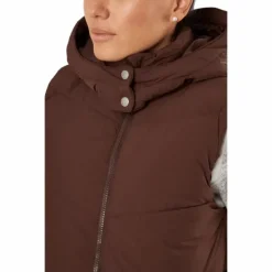 Jamilla Long Puffer Vest Chicory Coffee