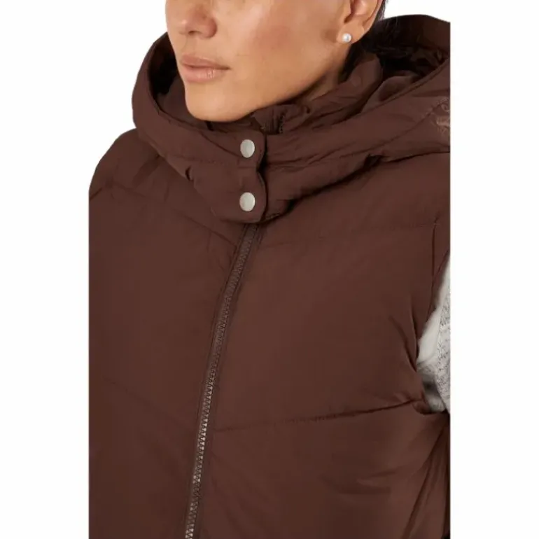 Jamilla Long Puffer Vest Chicory Coffee