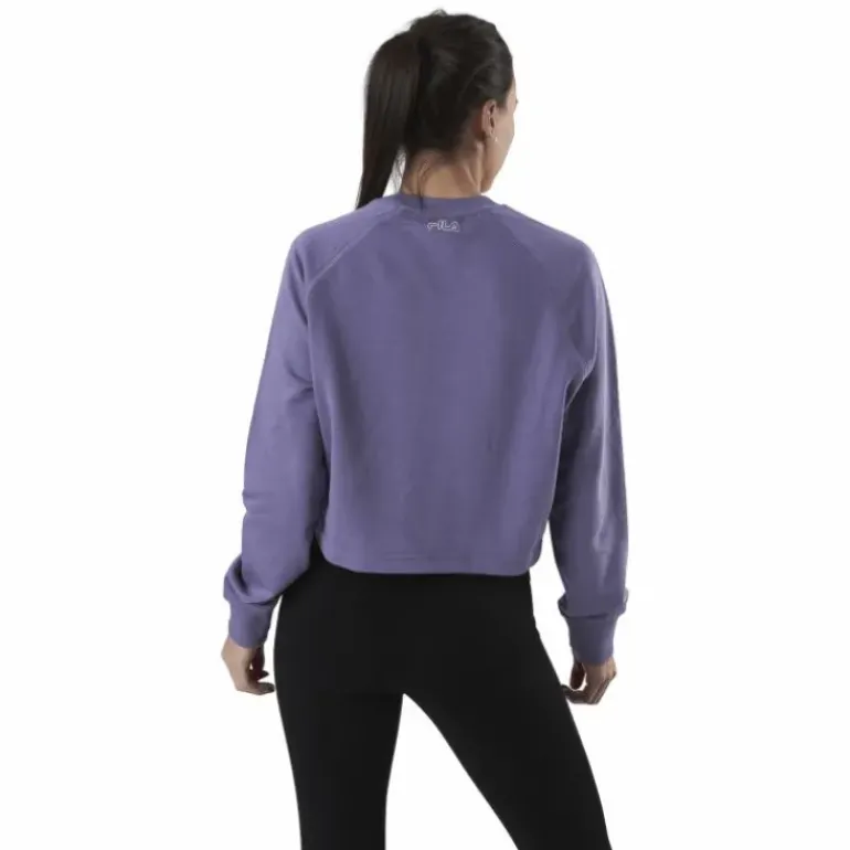 Jamina Cropped Crew Sweat Purple