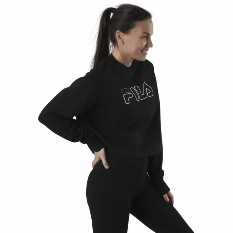 Jamina Cropped Crew Sweat Black
