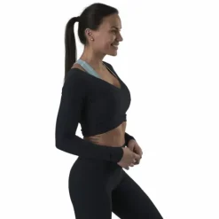 Jana Ls Train Crop Top Blue