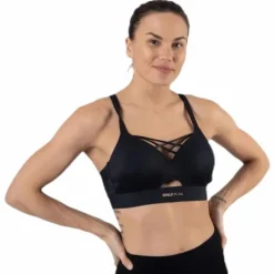 Jayda Metallic Sports Bra Black
