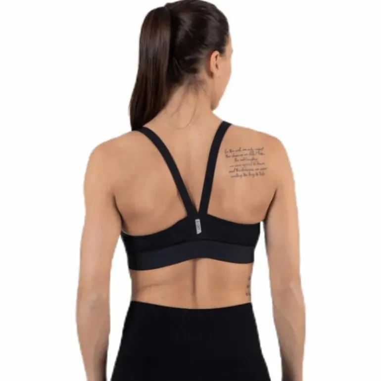 Jayda Metallic Sports Bra Black