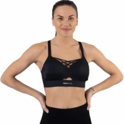 Jayda Metallic Sports Bra Black