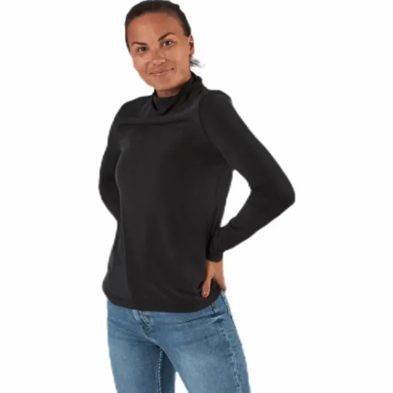 Kamala Ls Rollneck Top Black
