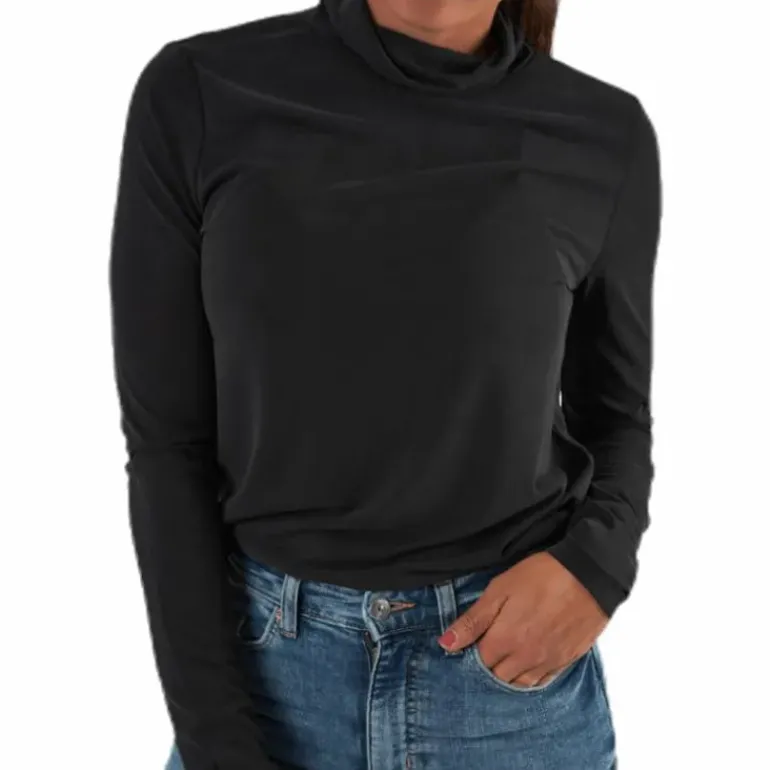 Kamala Ls Rollneck Top Black