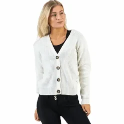 Karie Ls Knit Cardigan White