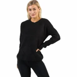 Karie Ls O-Neck Knit Black