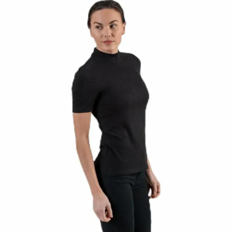 Kylie Ss T-Neck Top Black