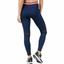 Legging With Mesh Full Length Blue