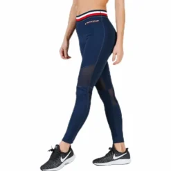 Legging With Mesh Full Length Blue