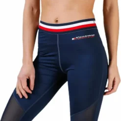 Legging With Mesh Full Length Blue