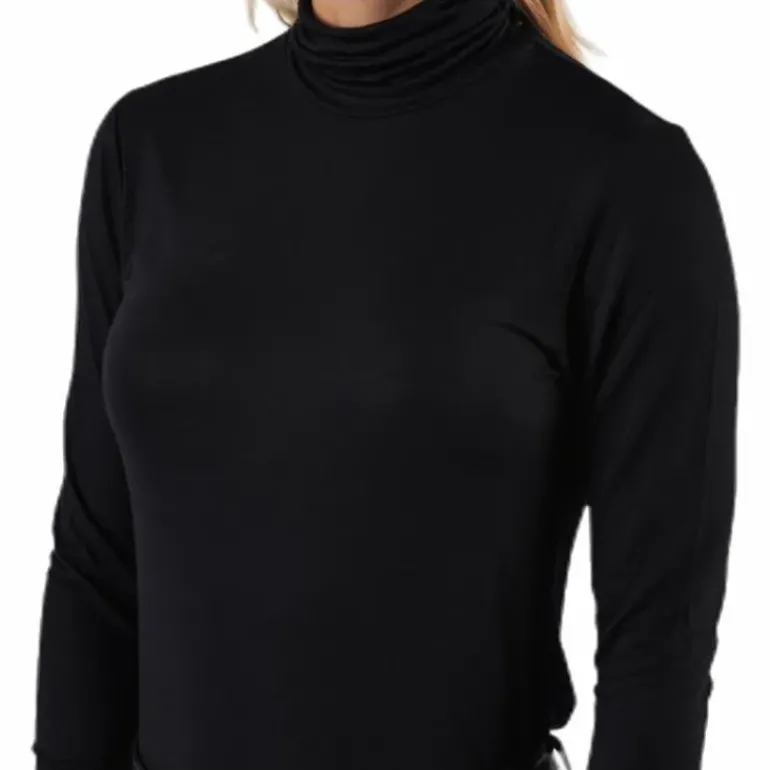 Lela Life L/S Rollneck Top Jrs Black