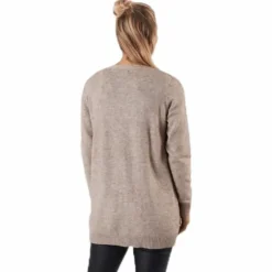 Lesly L/S Open Cardigan Knt Beige