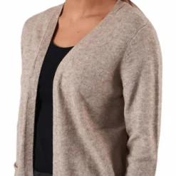 Lesly L/S Open Cardigan Knt Beige