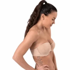 Light Lined Strapless Beige