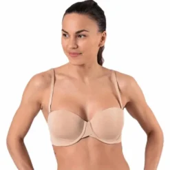 Light Lined Strapless Beige