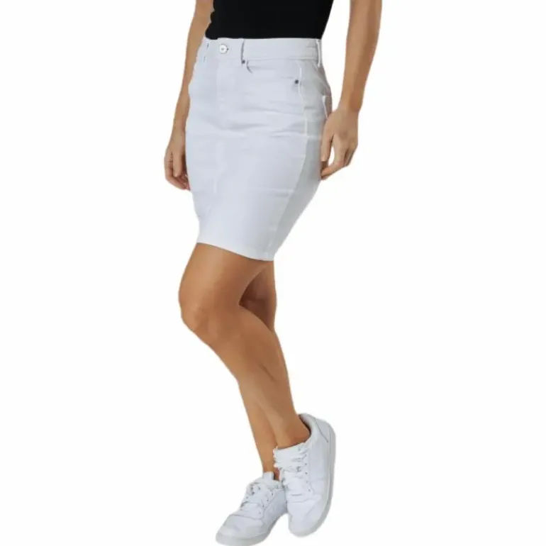 Lili Mw Denim Skirt White