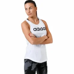 Linear Loose Tank White/Black
