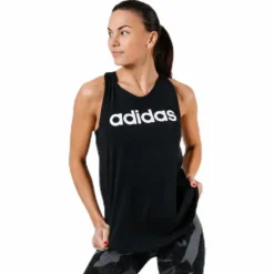Linear Loose Tank White/Black