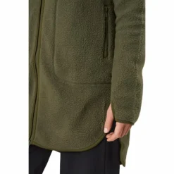 Long Pile Zip Sweat Dark Army