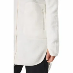 Long Pile Zip Sweat Off White